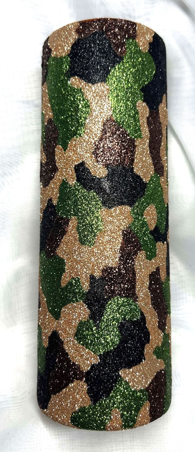 Hand painted and glittered Camo Tumbler - 20oz
