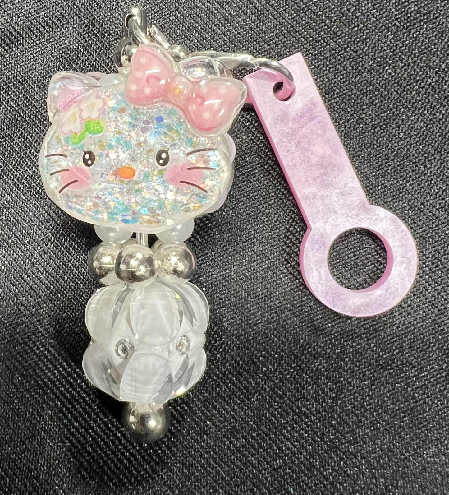 Beaded Straw Charm Toppers (Hard Plastic Ring)