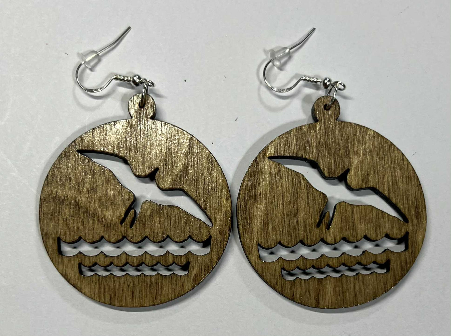 Rustic AS IS Misfits- Iwa Bird over Kai (Ocean) Earring