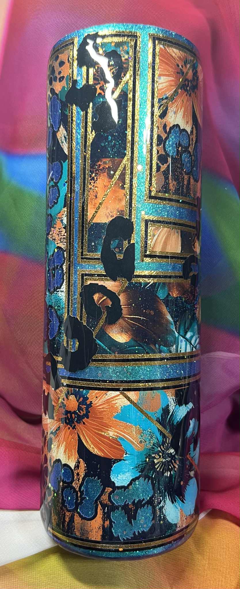 Mix Media Blended Teal Leopard