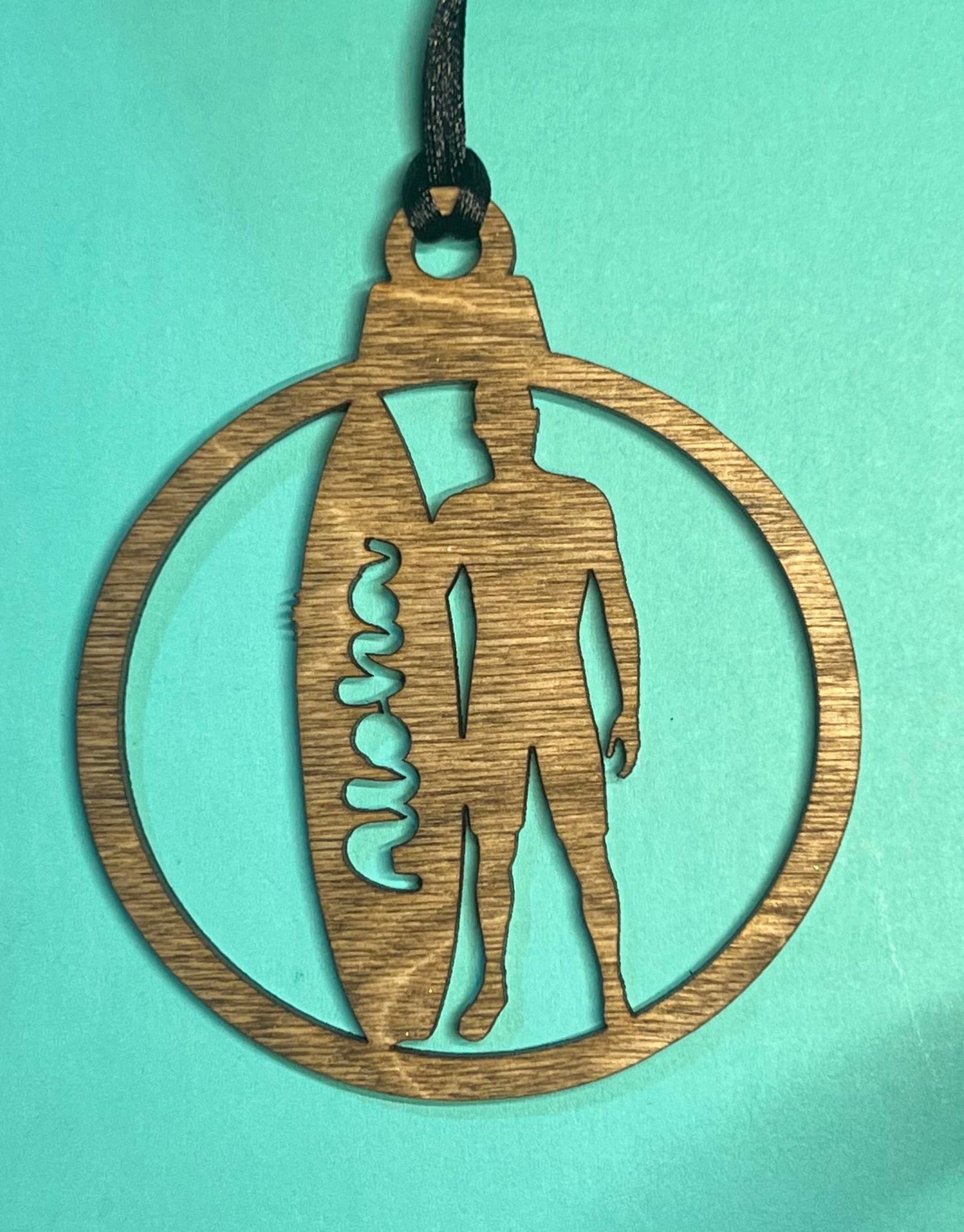 Standing Surfer with Aloha Board Ornament