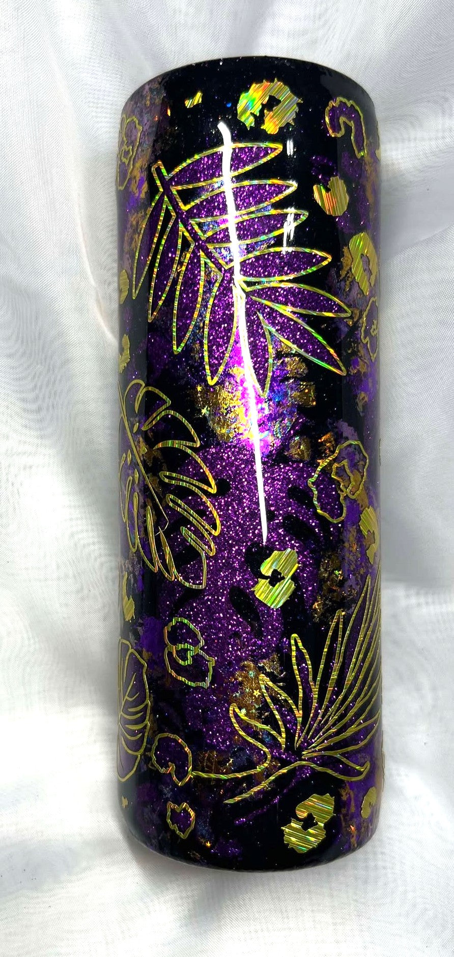 Peek a Boo Monstera with Fine glitter Tumbler - 20oz
