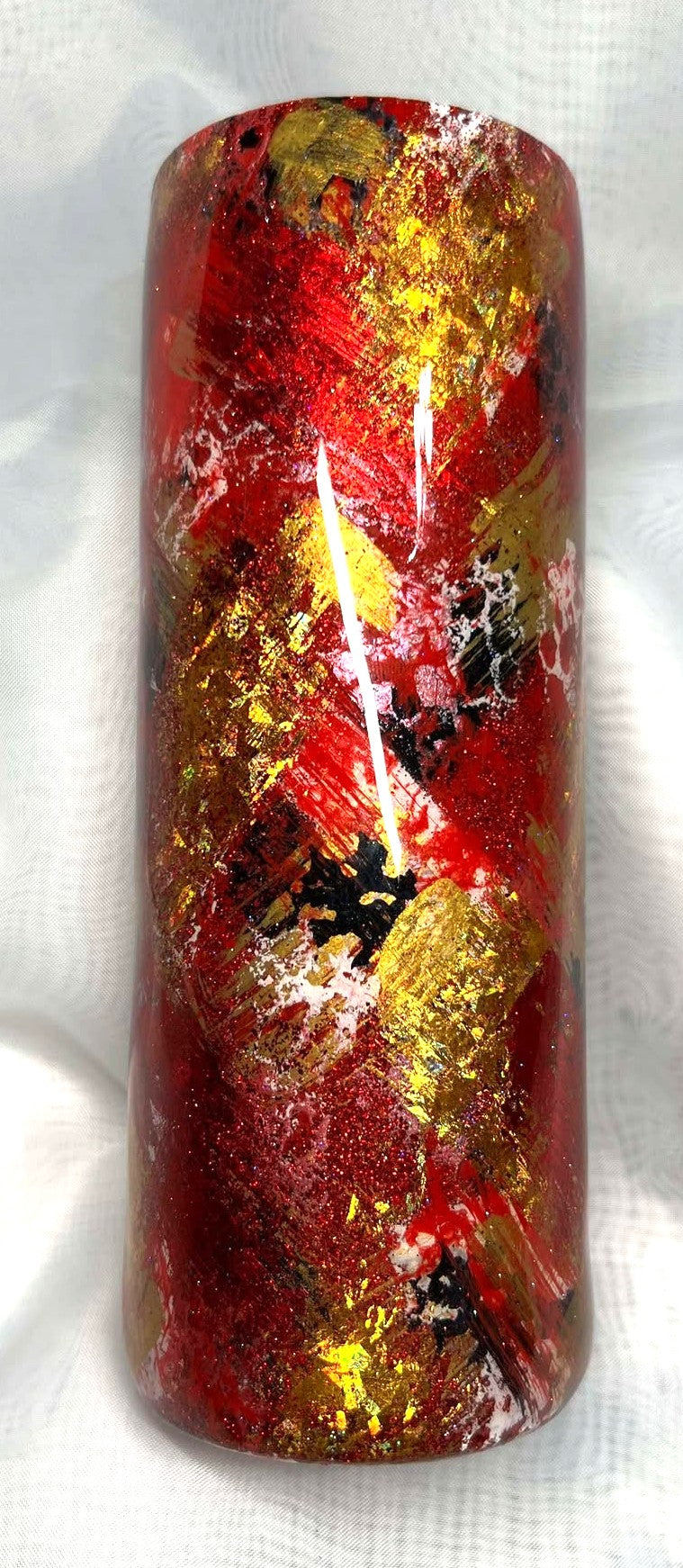 Red Hand Painted Kimono Tumbler - 20oz