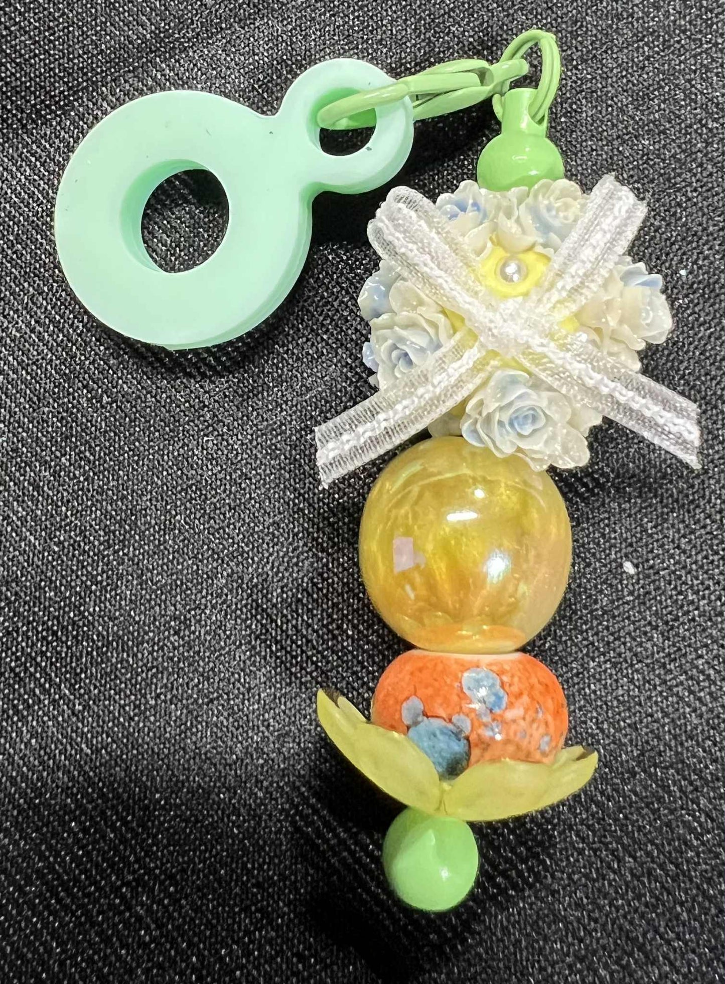 Beaded Straw Charm Toppers (Silicone Ring)