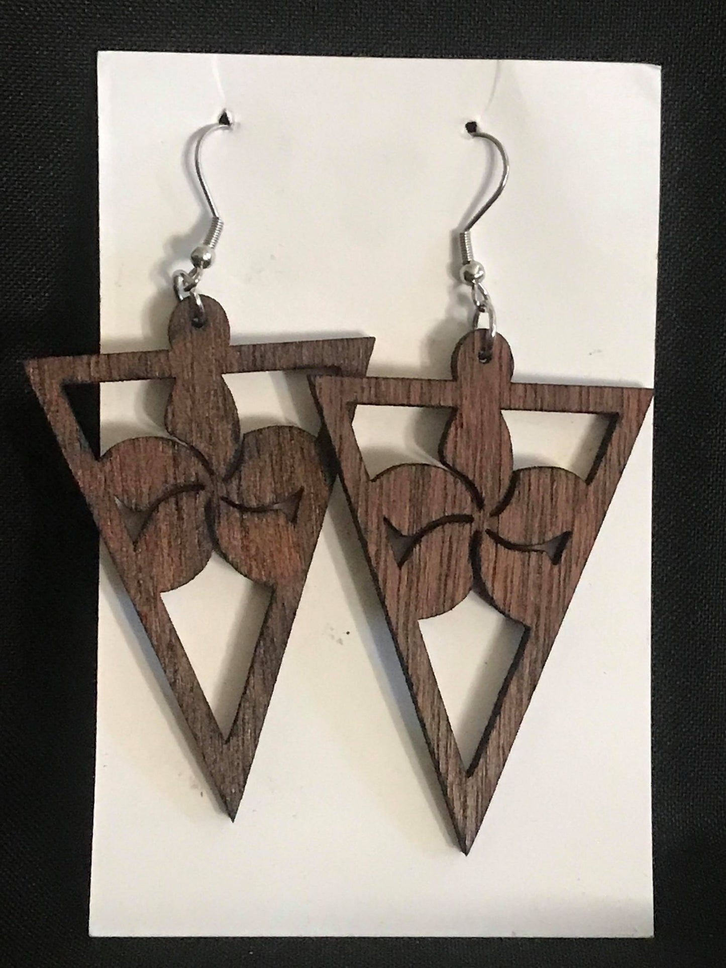 Plumeria Triangle Earring