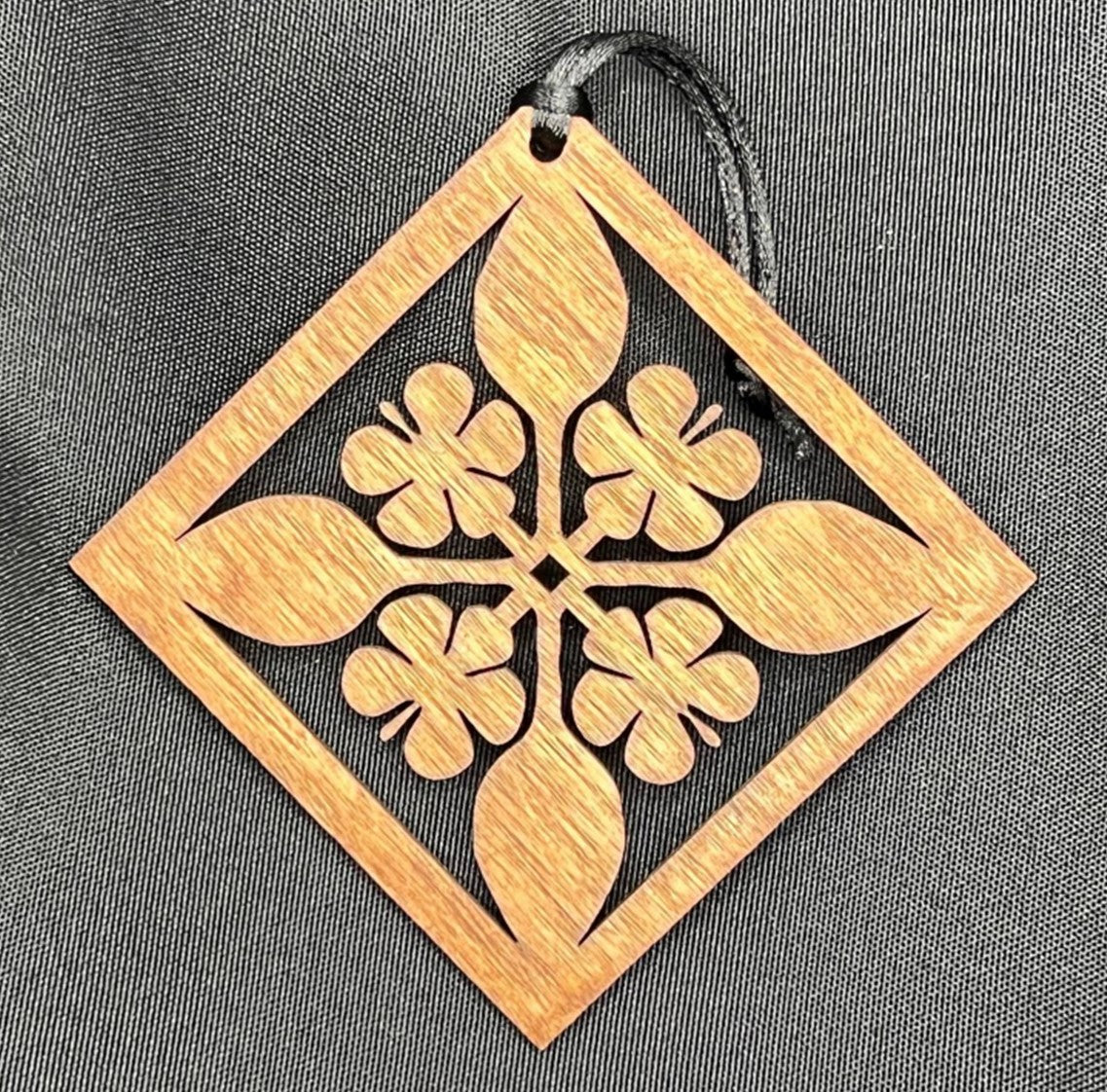 Plumeria Square Quilt Ornament