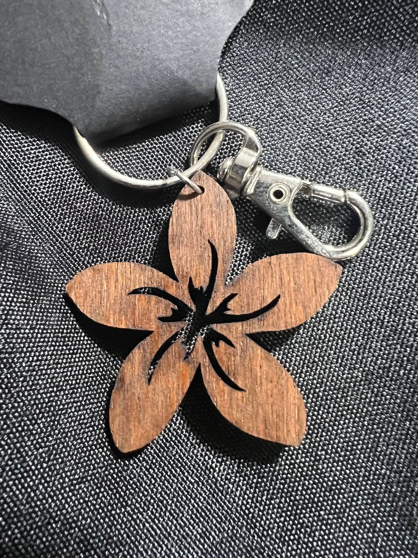 Plumeria Cut out Keychain