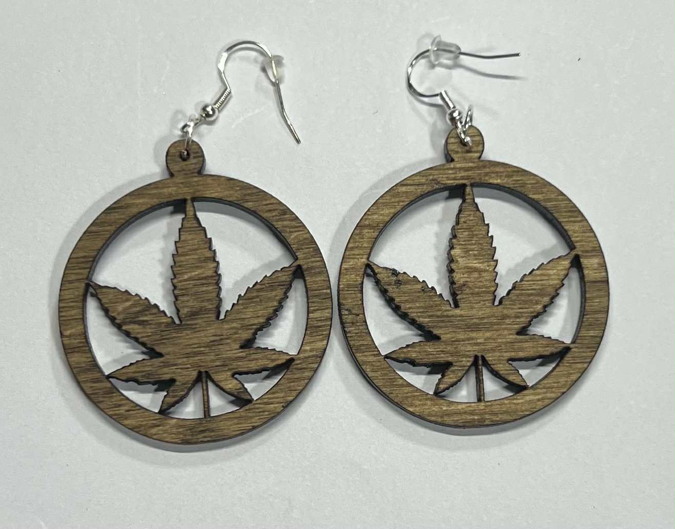 Rustic AS IS Misfits-Mary Jane's 420 Leaf Round Earring