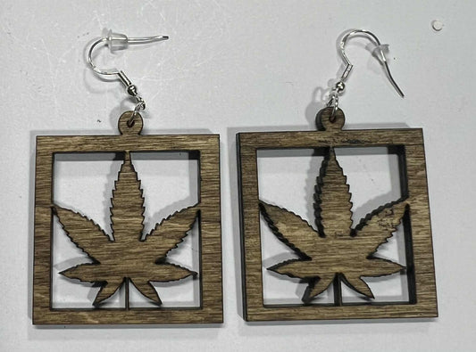 Rustic AS IS Misfits-Mary Jane's 420 Leaf Square Earring