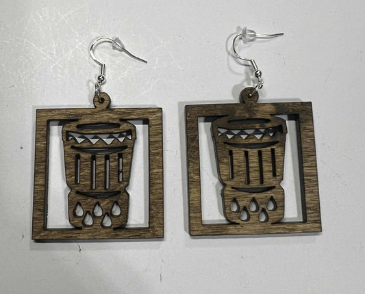 Rustic AS IS Misfits- Pahu Square Earring