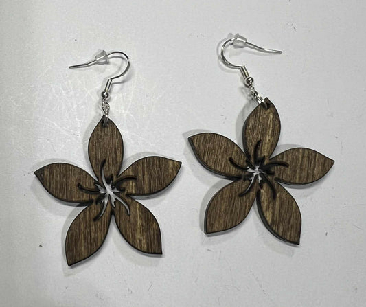 Rustic AS IS Misfits- Plumeria Cut out Earring