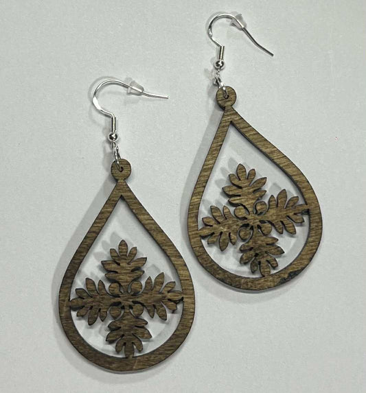 Rustic AS IS Misfits- Ulu Quilt Teardrop Earring