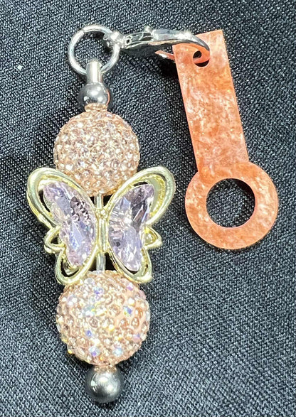 Beaded Straw Charm Toppers (Hard Plastic Ring)