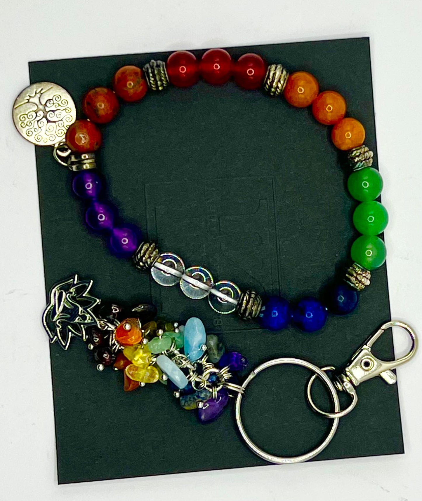 7 Chakra Bracelet & Key Chain Combo