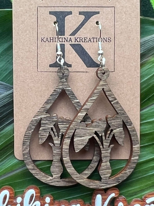 Earring Kalo (Taro) Teardrop