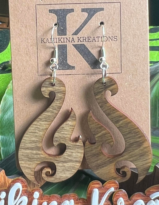 Earring Maori Fish Hook Cut Out