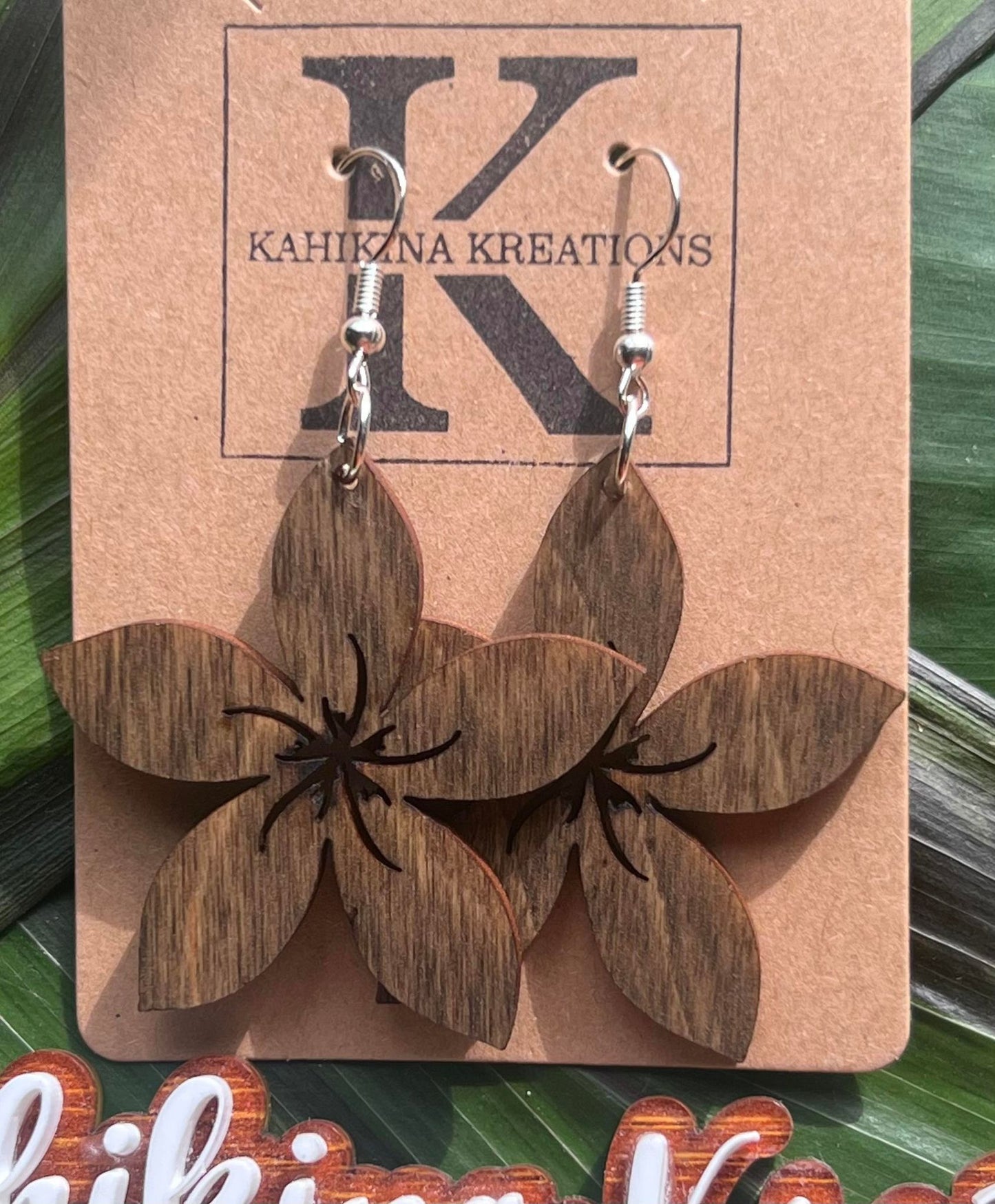 Earring Plumeria Cut Out