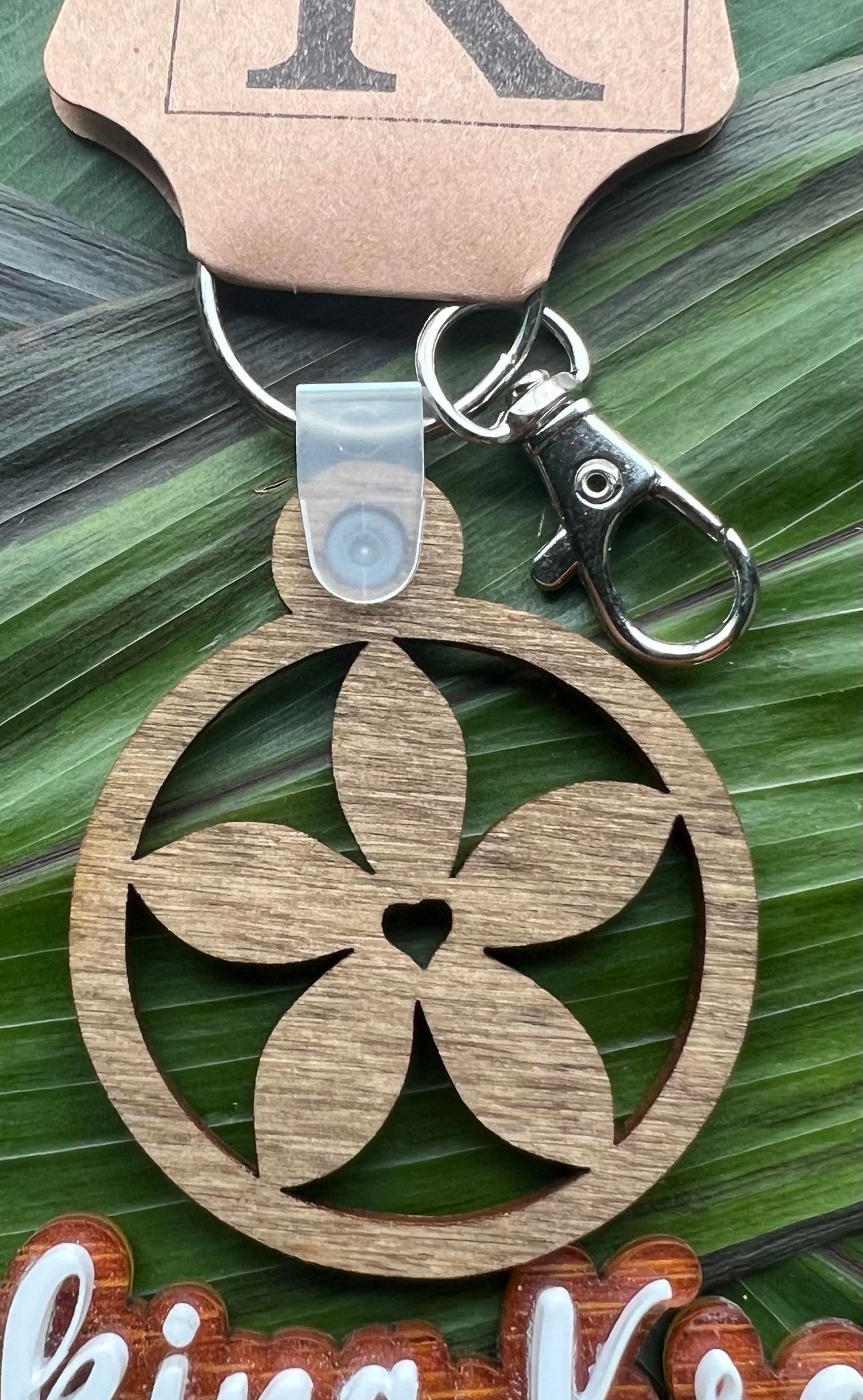 Keychain Plumeria Heart