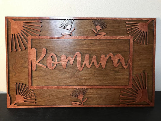 Custom Lehua Blossom Name sign