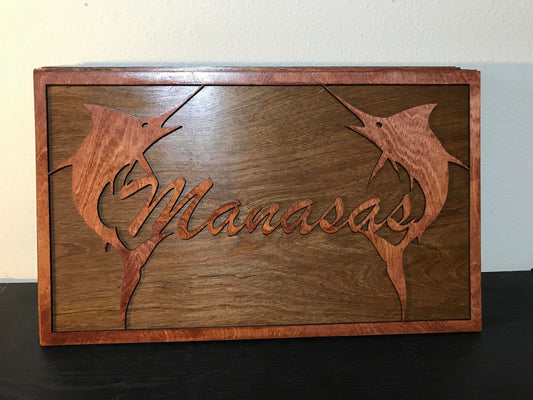 Custom Double Marlin Name sign