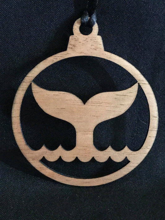Whale Tail Circle Ornament