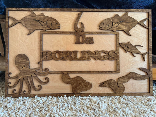 Custom Fishing Name sign