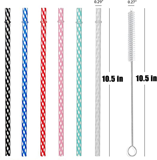 Colored Swirl Design Straws 10.5"