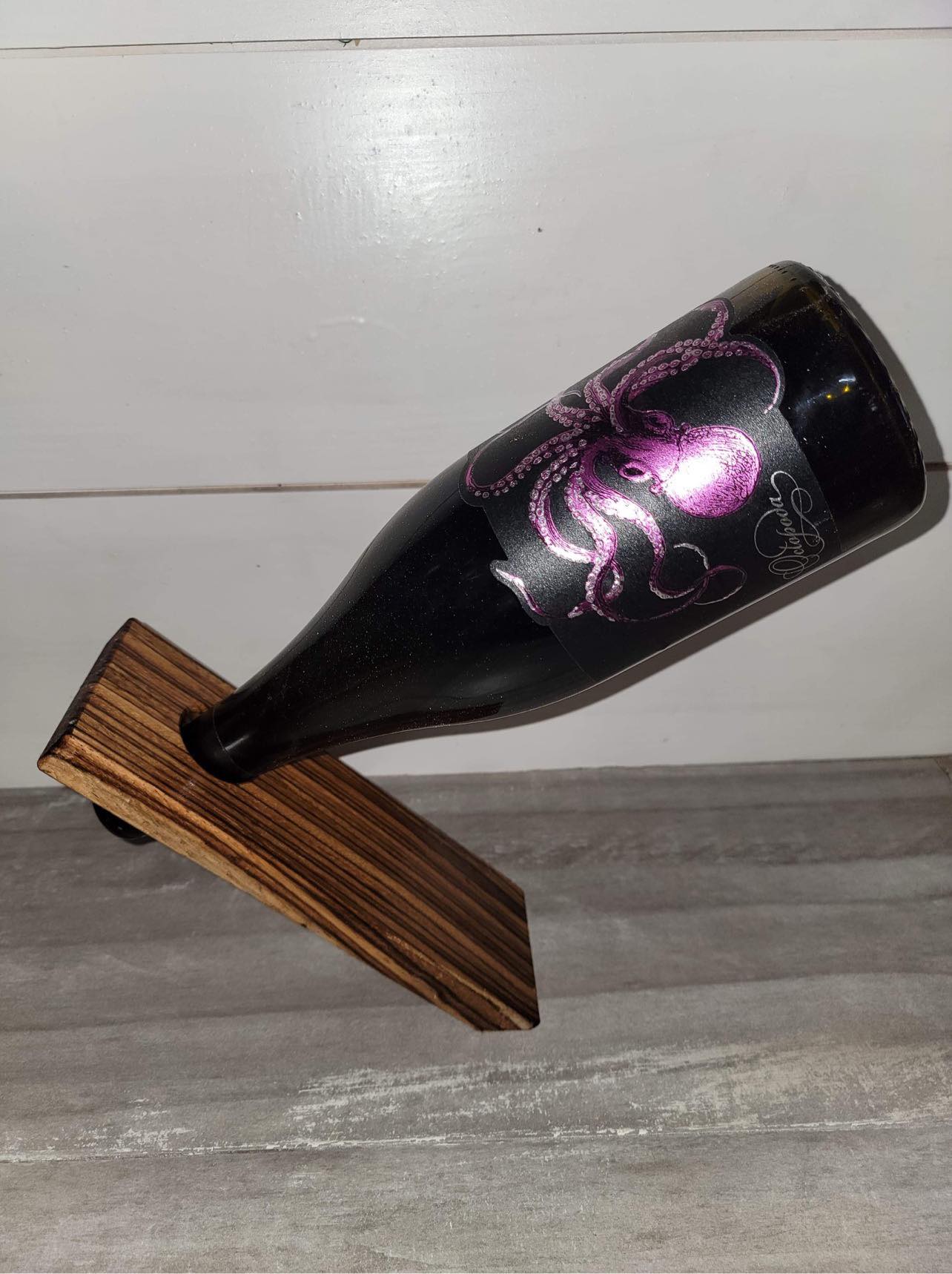 EXOTIC WOOD Gravity Defying Wine Bottle Holder